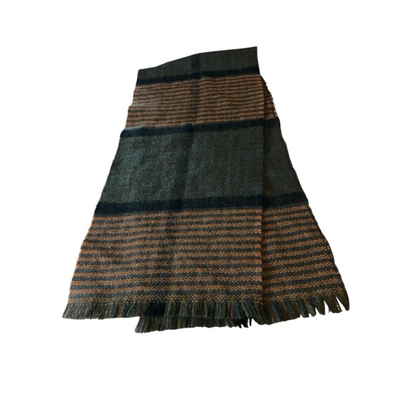 Horkshire Hand Loomed Alpaca And Wool Scarf Plaid 48”x11” VTG - Picture 4 of 7